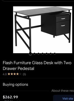 $120 OBO Glass Desk W/2 drawer