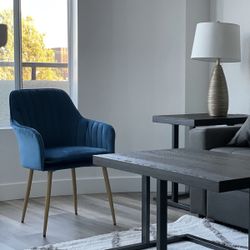 Blue Velvet Accent Chair