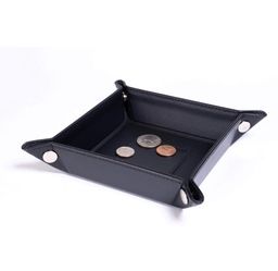 Dacasso Leather Travel Change Tray, Classic Black (A1088)