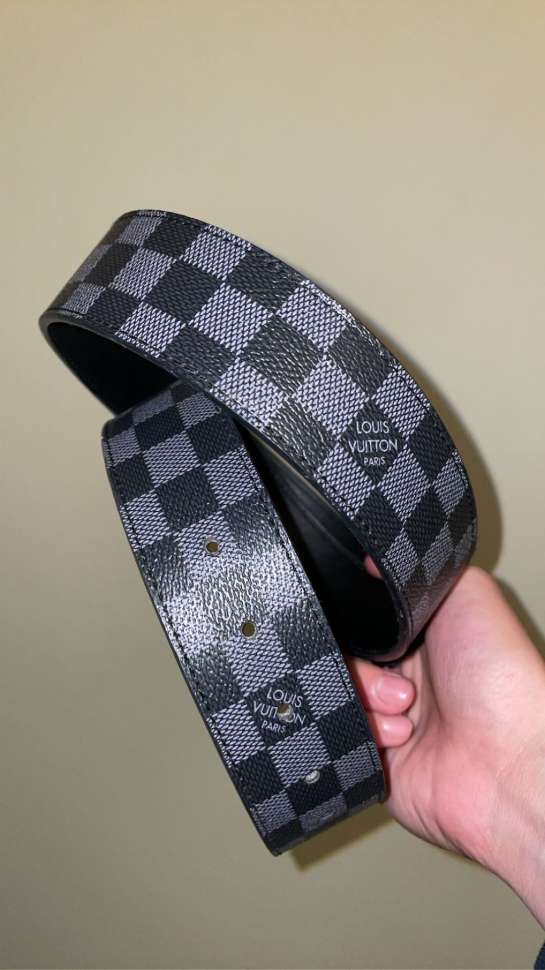 Louis Vuitton Canvas Damier Graphite LV Initiales Belt