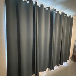 Nicetown Grey Blue Blackout Curtains Noise Reduce Set of 4 Panels 55” W x 90” L