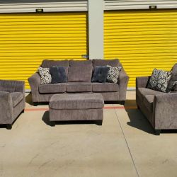 Couch Set Ashley with Ottoman Free Delivery!