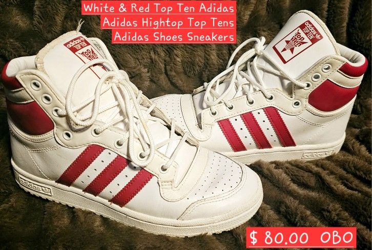 White & Red Top Ten Adidas