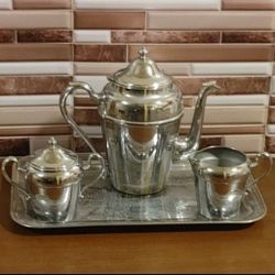 Vintage Stainless Steel 5Pc. Tea Set EXCELLENT CONDITION! Please Read Description.