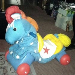 1992 Little Tikes Blue Ride On Pony