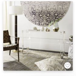  Mid Century Modern Safavieh Gianna Acrylic Console Table - Silver 