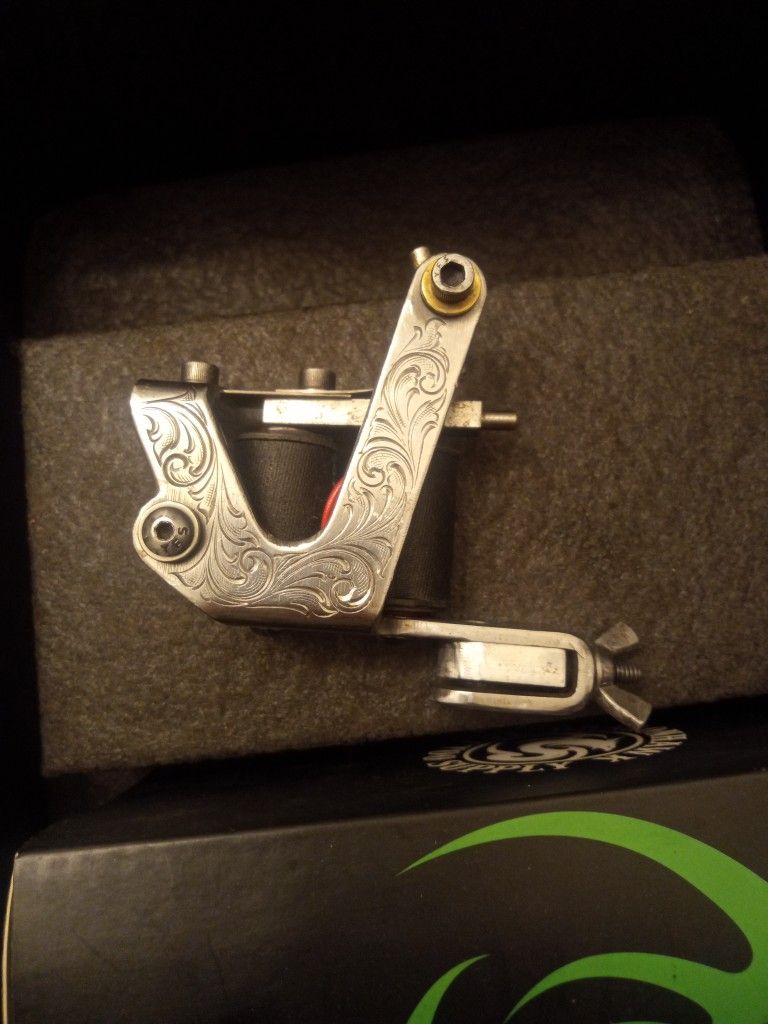 Rare Paco Rollins Original Engraved Tattoo Machine