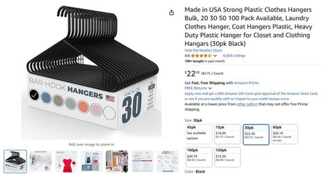 Neaties Plastic Hangers- 30 pack