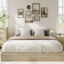 King Size Solid Wood Platform Bed Frame