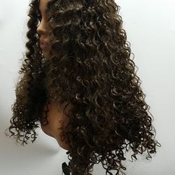 Long Brown Curly Wig
