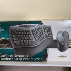 Brand New - Logitech Cordless Desktop Comfort Laser Keyboard and Mouse