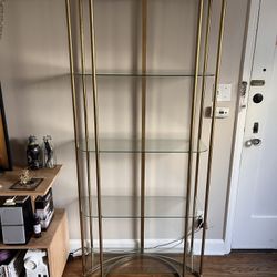 Gold & Glass Etagere Bookcase 