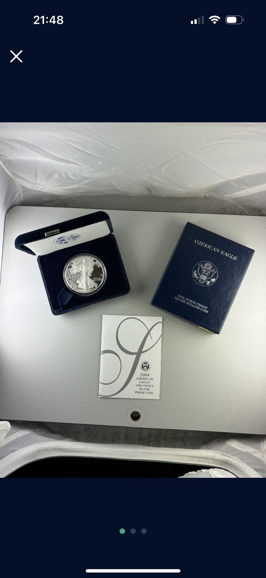 2004-W American Silver Eagle in OGP -- MIRROR IMAGE PROOF COIN!