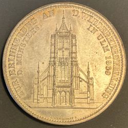 1923 German States ULM CATHEDRAL Free City Antique Vintage Medal 