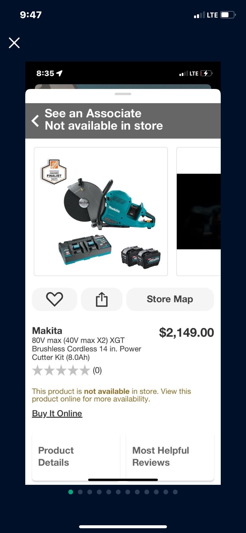 Makita 80V max (40V max X2) XGT Brushless Cordless 14 in. Power Cutter Kit (8.0Ah) Great condition