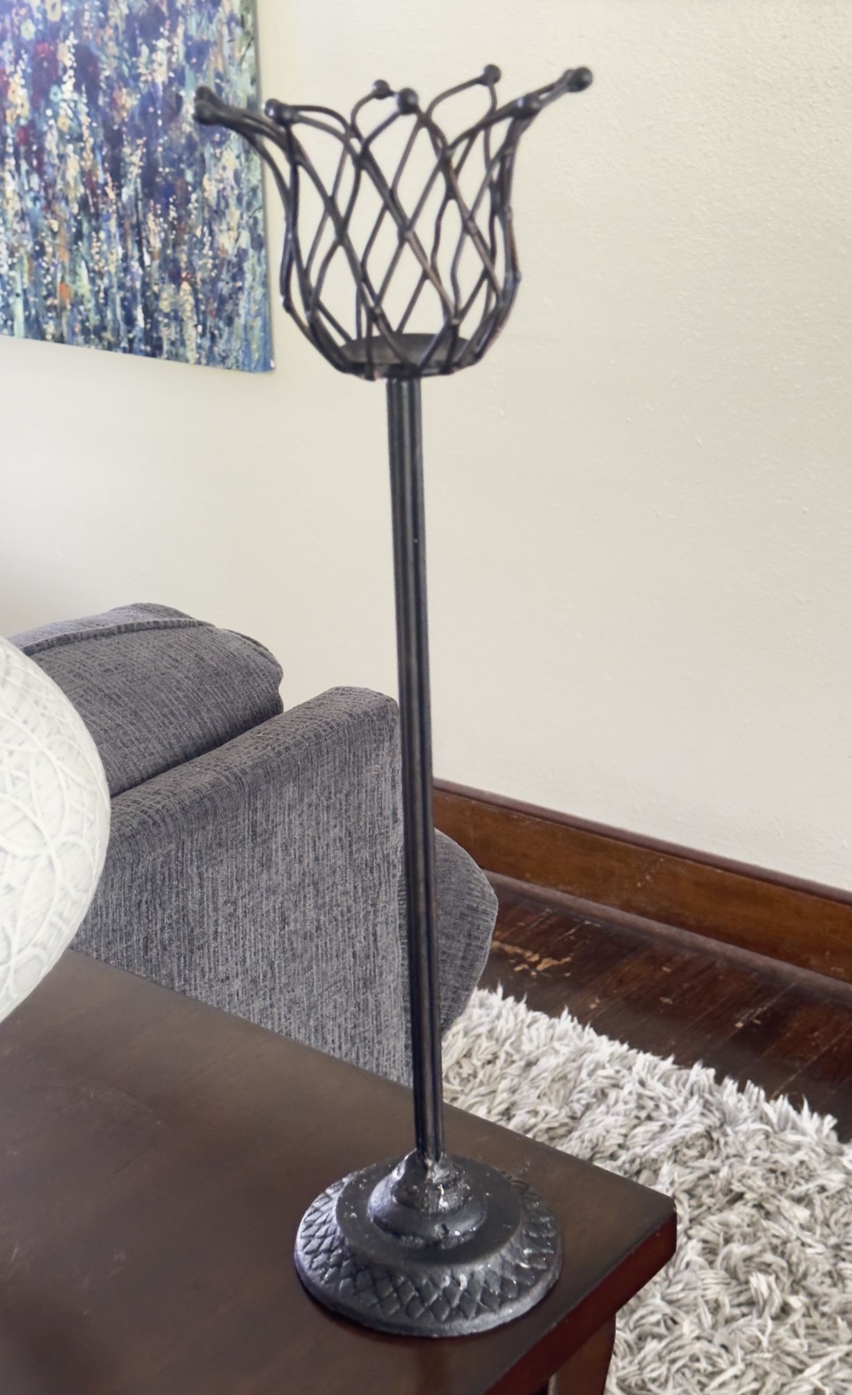 Tall Thick Metal Candle Holder