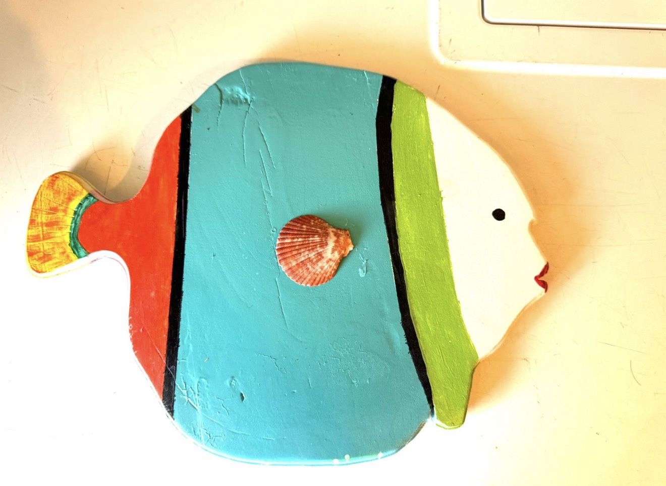 Handmade hand painted wood fish wall Decor