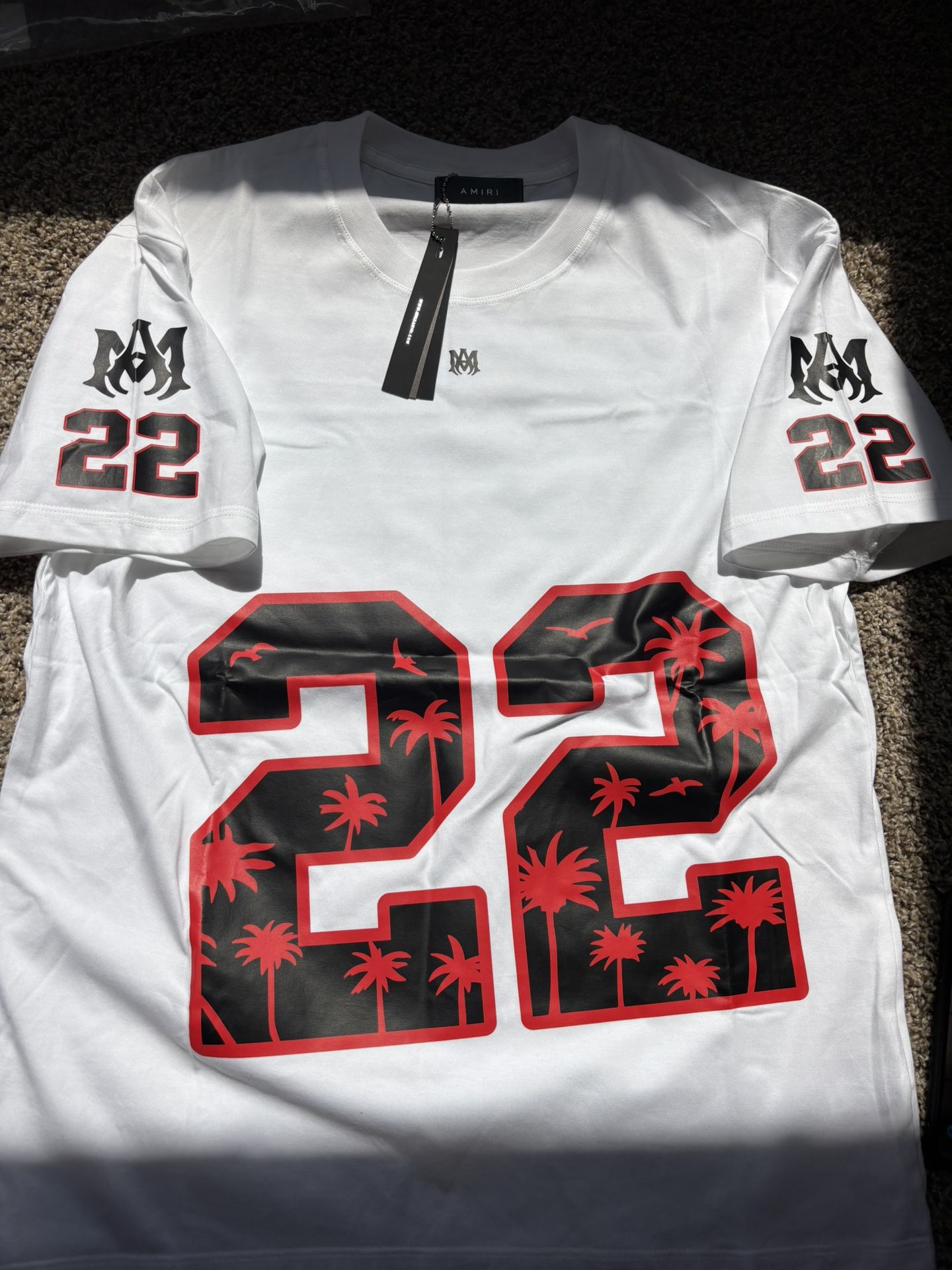 AMIRI 22 Palm Tree Jersey TEE T Shirt - Brand New 