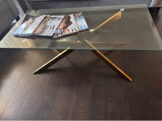 Rectangle Coffee Table With Gold Legs