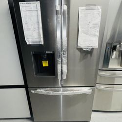 LG - 30.7 cu ft Smart Refrigerator with French Doors and Standard Depth, with Tall Ice and Water Dispenser - Stainless Steel