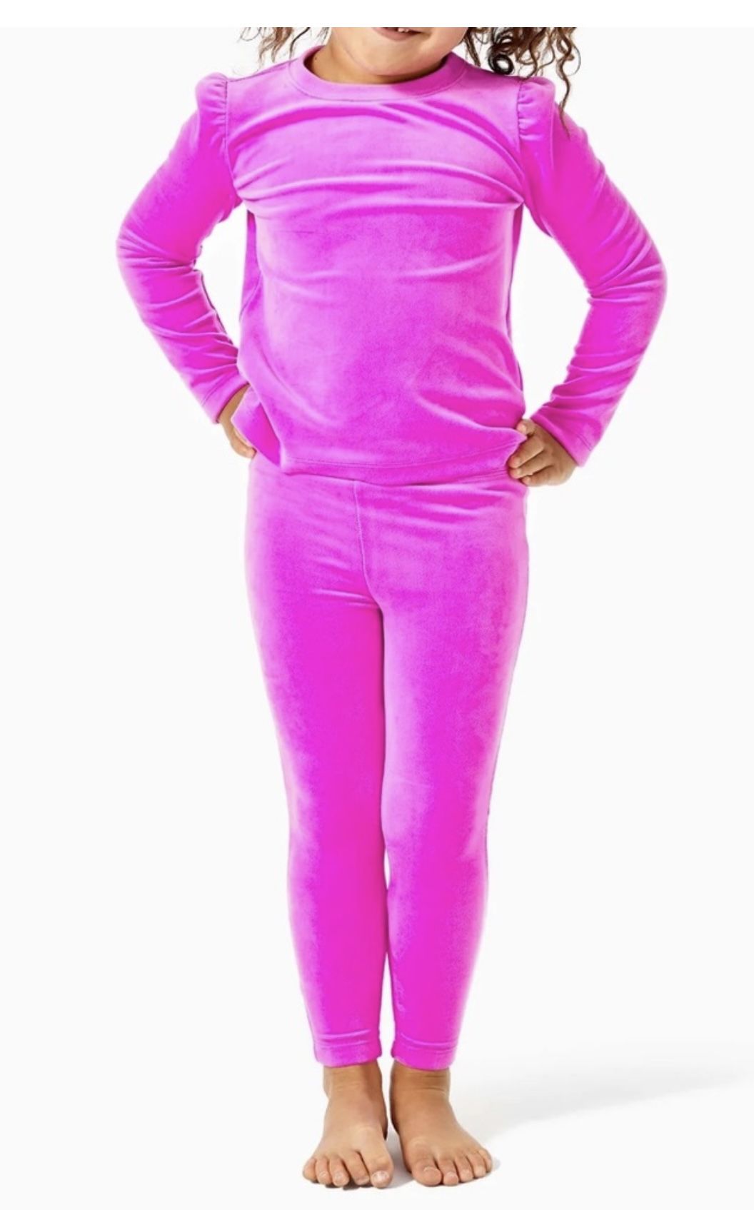 Lilly Pulitzer Pink Velour Leggings Sweatshirt Set For Girls