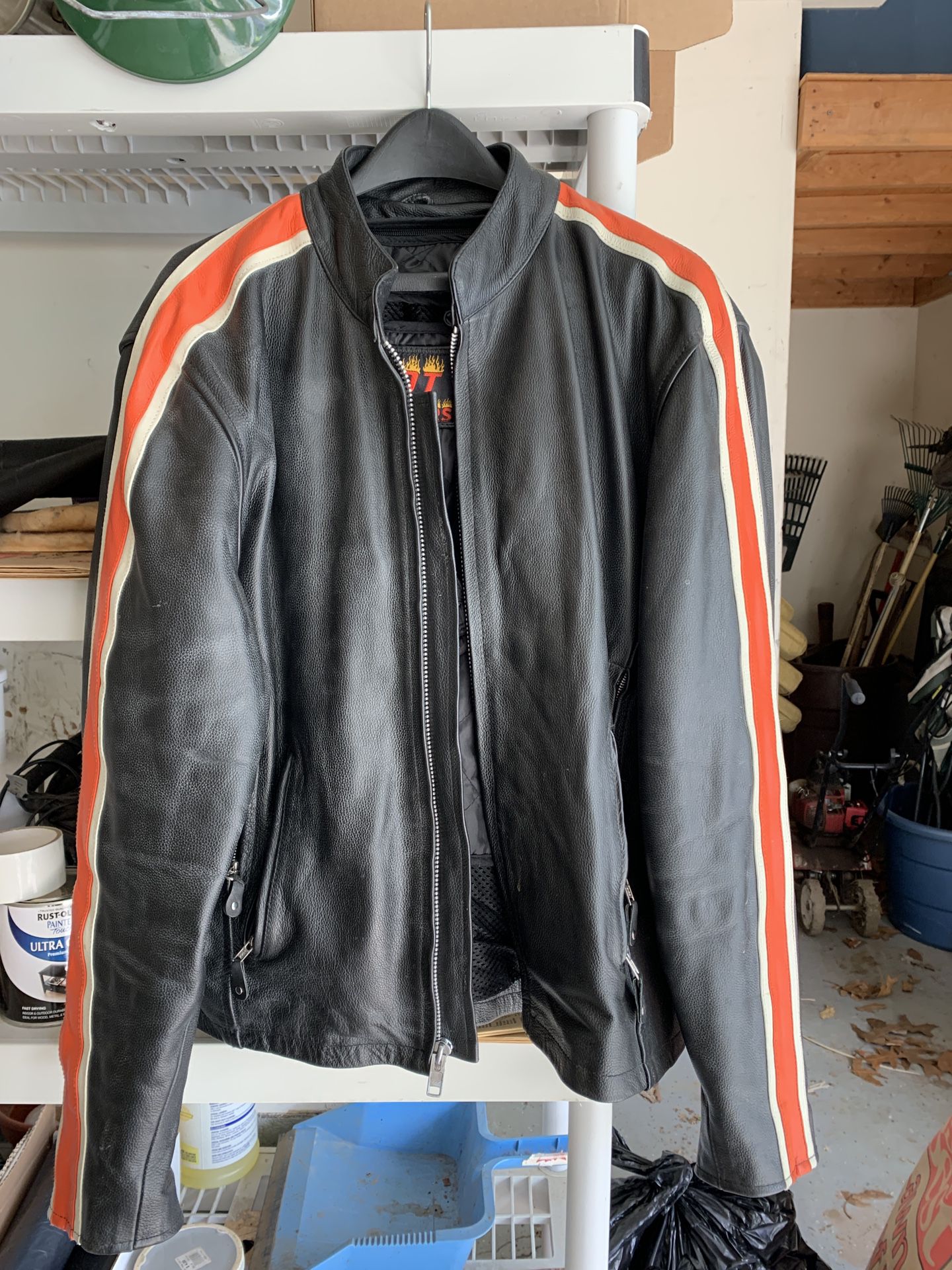 Hot leathers, motorcycle jacket