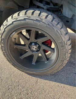 22x12in Matte Black Dagr Wheels and Tires