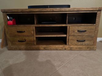 Rustic Wood TV Stand with Drawers