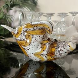 Dynasty Gallery Vinci Glass Conch Shell - Hand fused glass shell, shell vase, glass vase, glass shell bowl