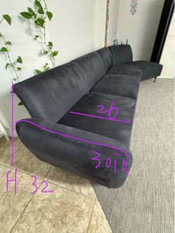 Black fabric sofa brand new
