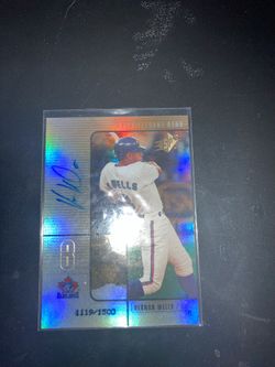 2000 SPX Vernon Wells On Card Auto 1119/1500 Toronto Blue Jays