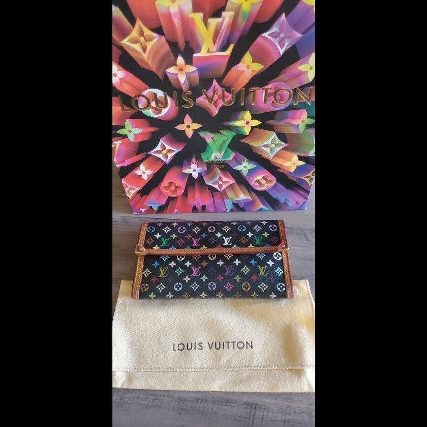 LOUIS VUITTON MONOGRAM MULTICOLOR WALLET ON A CHAIN.