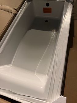 New Kohler Elmbrook Fiberglass Bathtub Right  Drain White 60x30