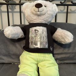 Build A Bear White Dressed In a Peace ☮️ Outfit 