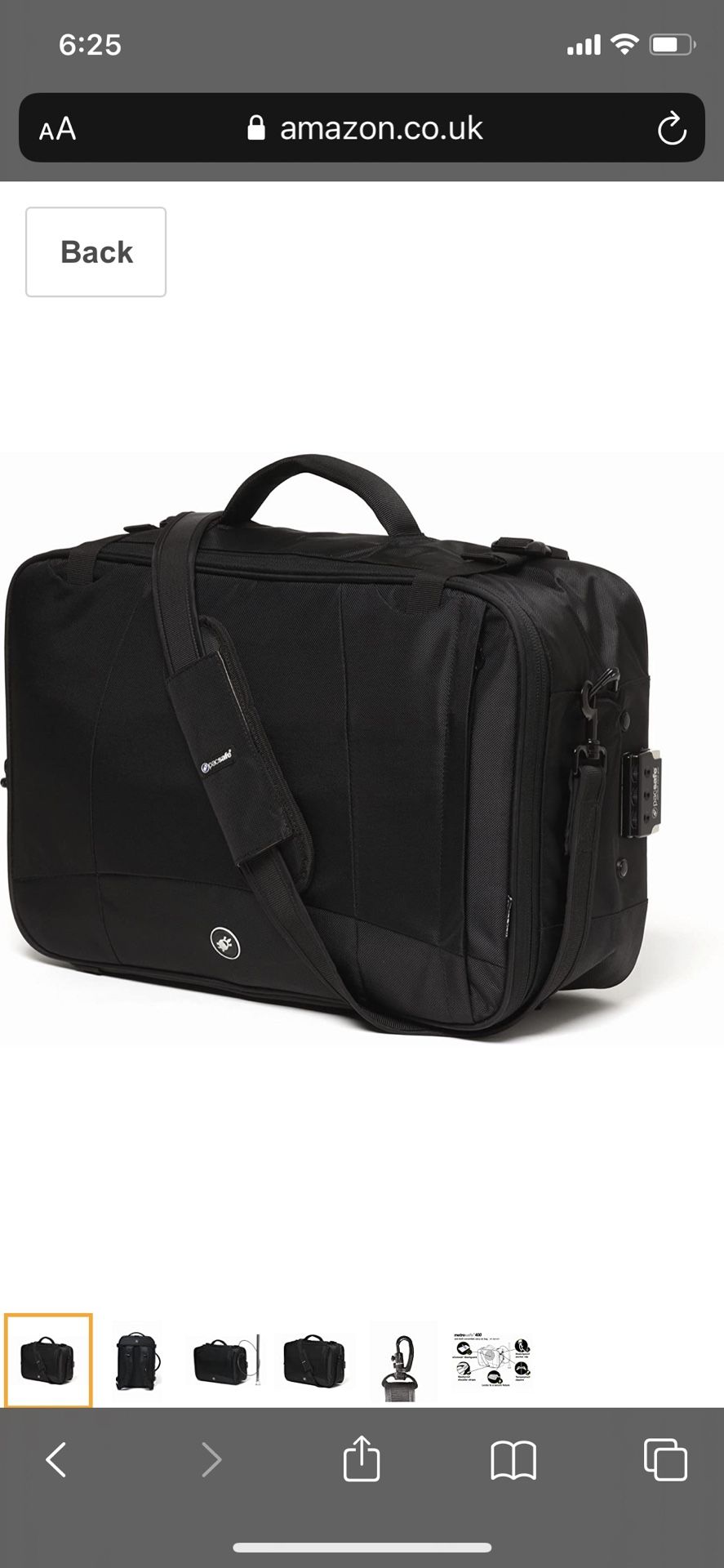 Pacsafe MetroSafe 400 Secure Convertible Carry-on Bag