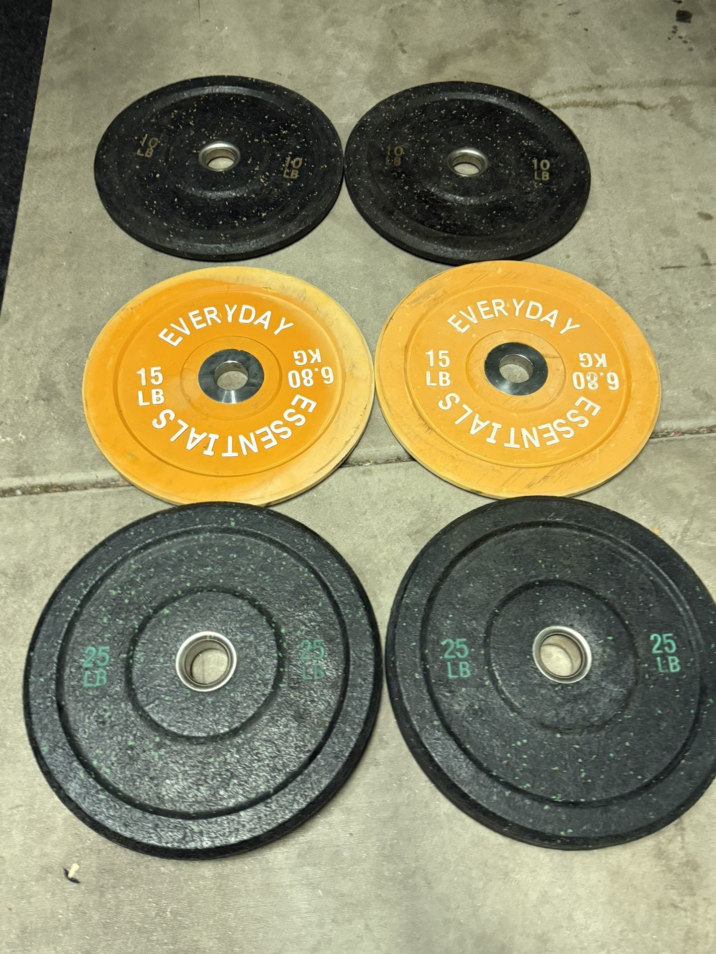 Bumper Plates Set Of 25’s 15’s And 10’s 