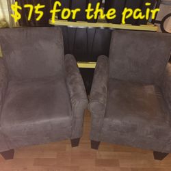 BROWN SUEDE SITTING CHAIRS