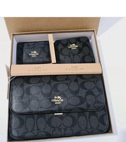 Coach wallet + pouch gift set