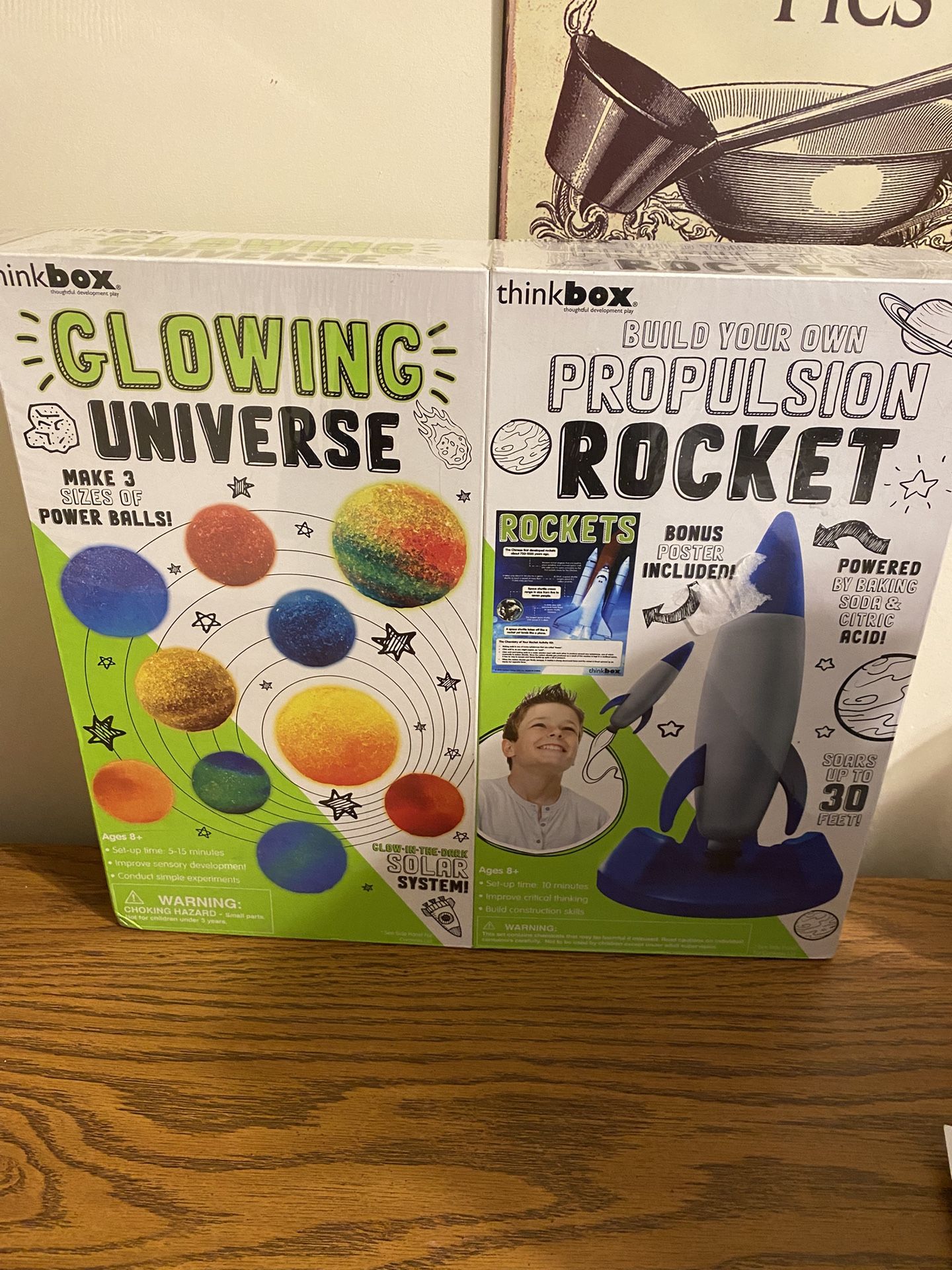 Nib Think Box Two Activities In One- Glowing Universe And Build Your Own Propulsion Rocket