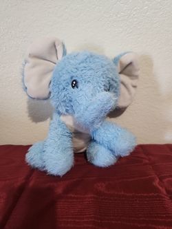 blue elephant plush toy.