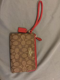 Coach Coin Purse w/ Red Stitching