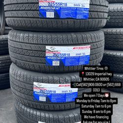 SET OF NEW TIRES, 235/55R18 ATLANDER HT , INCLUDING MOUNTING AND BALANCING. ASK ME FOR ANY SIZE OR BRAND, LLANTAS NUEVAS
