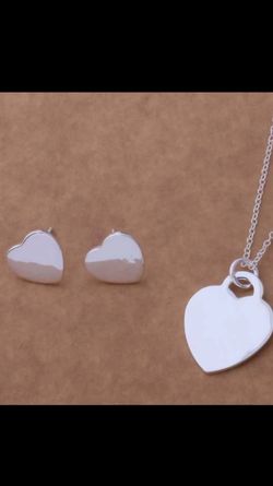 Sterling silver necklace and earring set