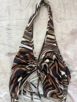 Brown Design Backless Top 