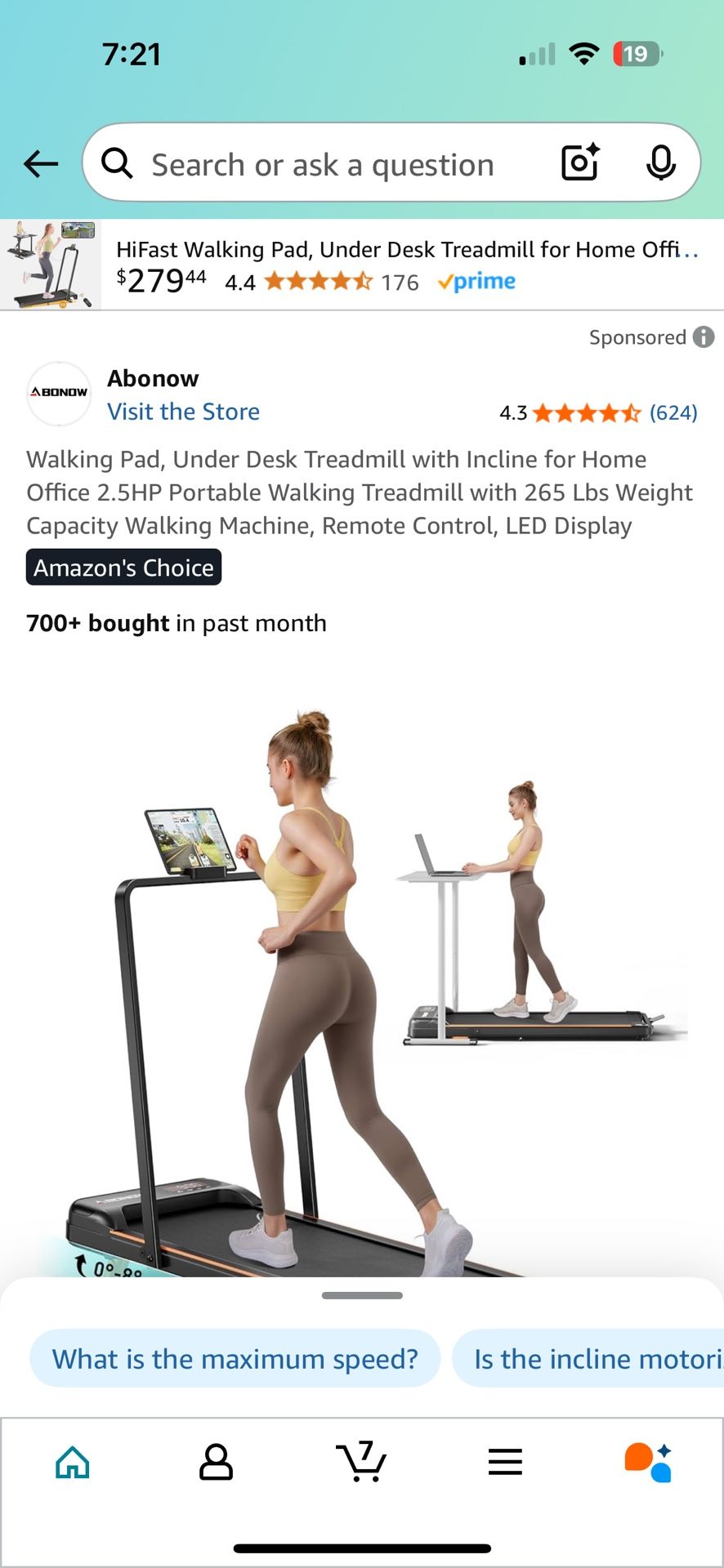 Walking Pad, Under Desk Treadmill with Incline for Home Office 2.5HP Portable Walking Treadmill with 265 Lbs Weight Capacity Walking Machine, Remote C