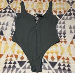 Dark Green One Piece Swimsuit L