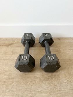 Pair of 10 lb Hex Dumbbells