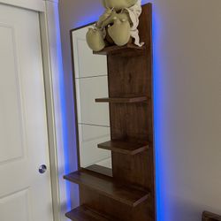 Wooden Dresser With mirror And Shelf