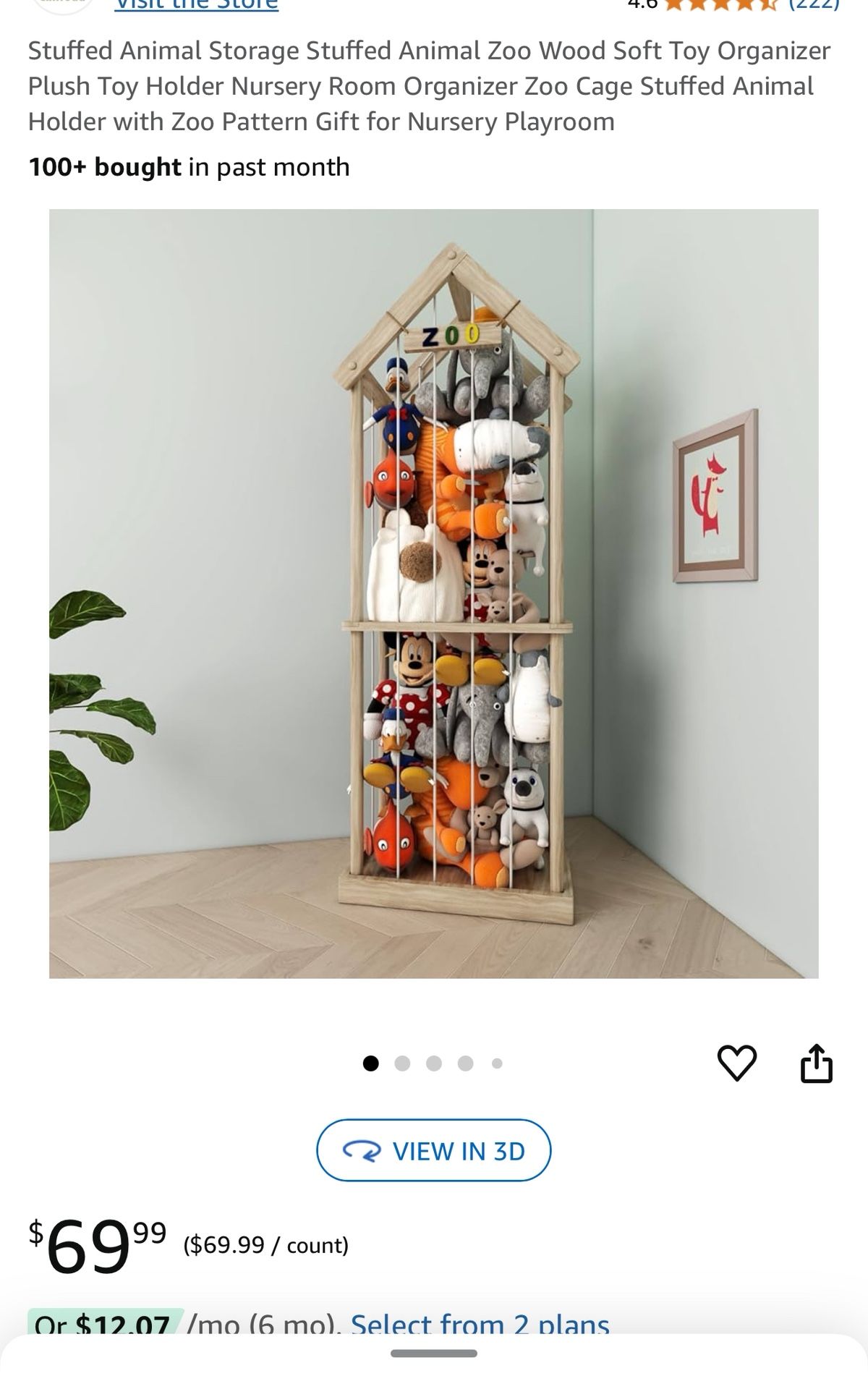 Stuffed Animal Zoo Cage – $40 (Like New!)
