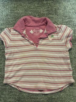 Sized 3T shirt with pink striped and collar